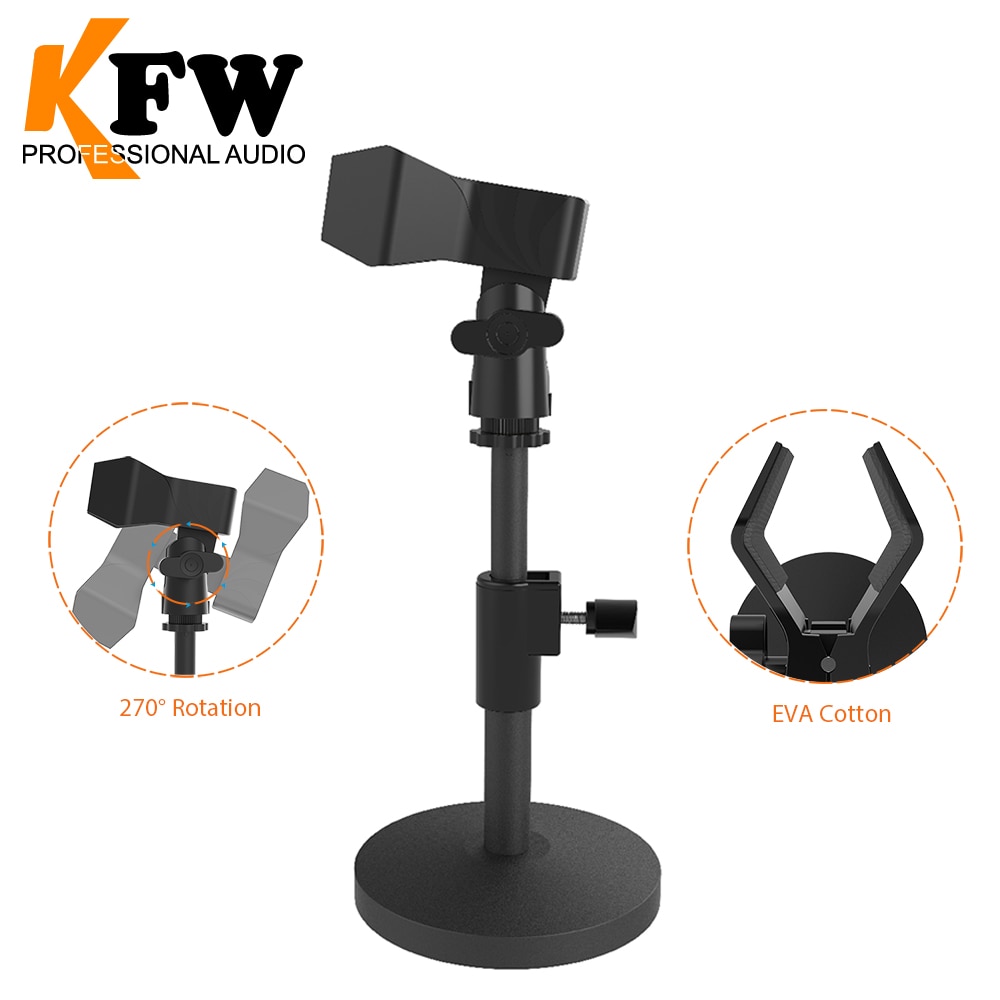 Kfw Verstelbare Microfoon Stands Metalen Mic Stand Voor Tafel Microfoon Houder Met Mic Clip Desktop Stand
