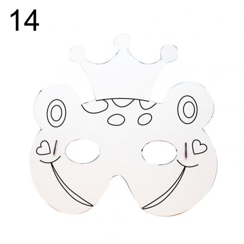 Cartoon Tier Papier Malerei Maske Graffiti DIY Kunst Handwerk Kindergarten Kinder Spielzeug Intelligenz Entwicklungs Spielzeug