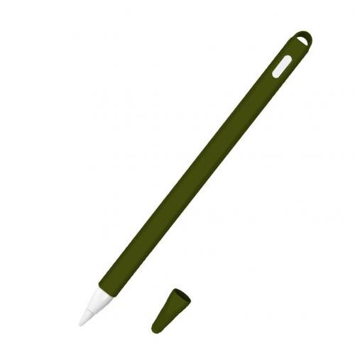 For Apple Pencil 2 Case Anti-Slip Silicone stylus pen touch pen Protective Case Cover Skin for iPad Pencil 2 Gen ручка стилус: Army Green