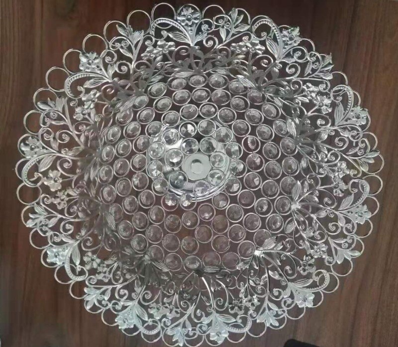 Keukenaccessoire vergulde metalen ronde fruitschaal snoepschaaltjes voor bruiloften en feesten borden voor huisdecoratie: Zilver