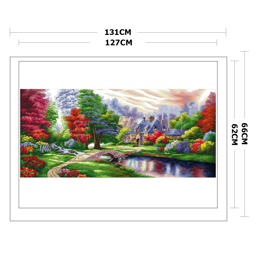 Canvas Kit Print Cross Stitch Wonderful Landscape 11CT Needlework DIY Stamp Interior Decoration Chinese Style Cross Stitch