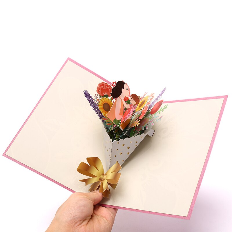 3D Mothers Day Pop Up Cards Flowers Card Anniversary Birthday Card Thank you Greeting Card for All Occasions Wife Her Girl
