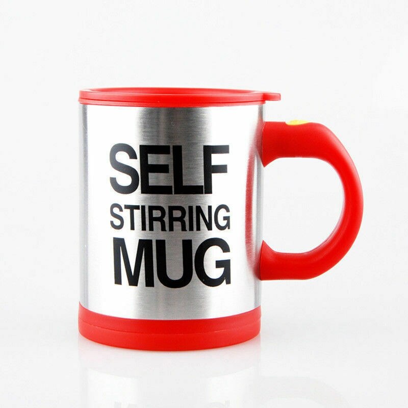 Caneca automática isolada dupla 400ml, agitadora de leite de café, caneca térmica de aço inoxidável, xícara inteligente com isol: red