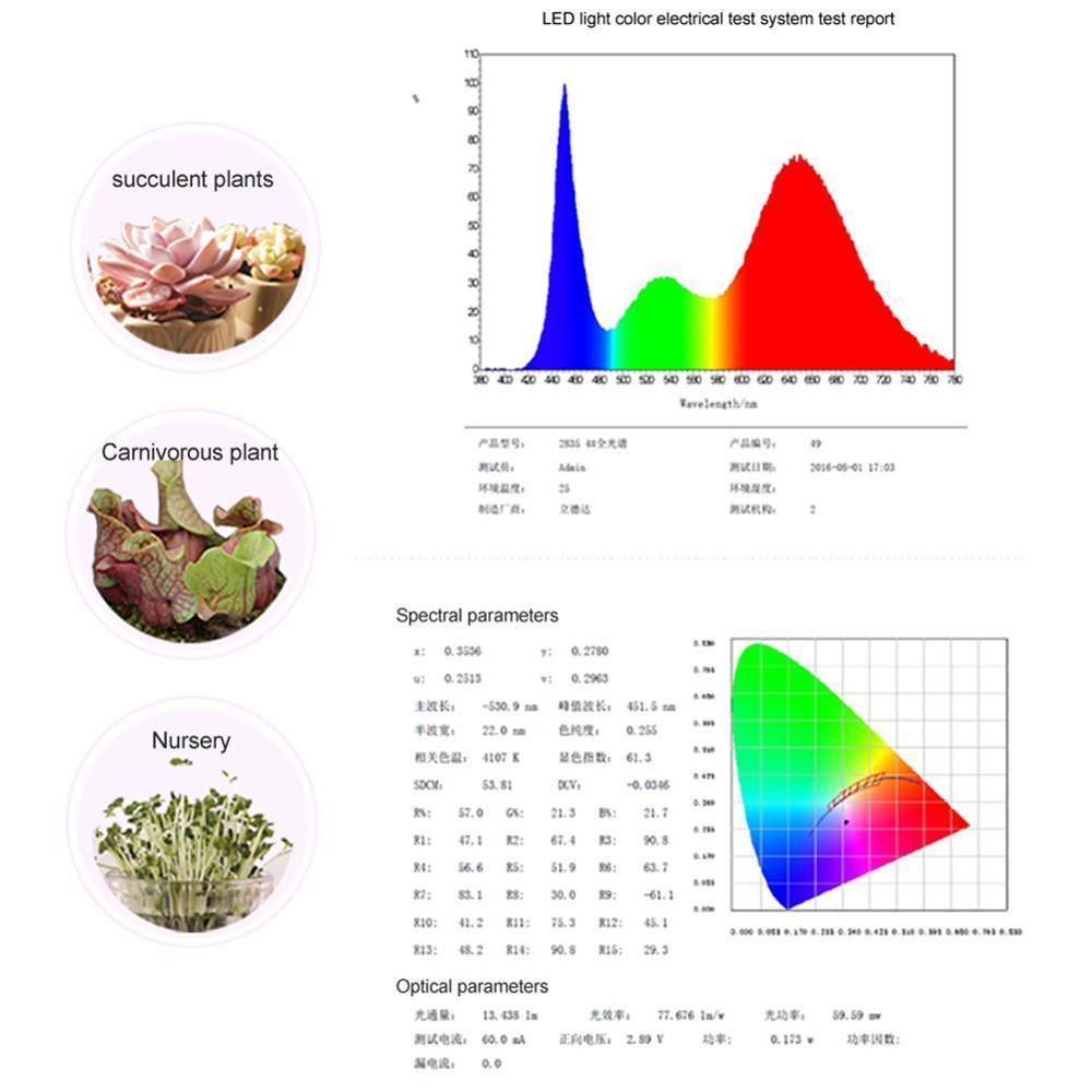 Luz LED de crecimiento completo para plantas, fitoamplificador USB de 5V, iluminación de crecimiento de plantas para planta de interior