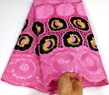 Bazin bordado rojo blanco riche con tela de encaje de tul tela Bazin africana para vestido de mujer YLC819