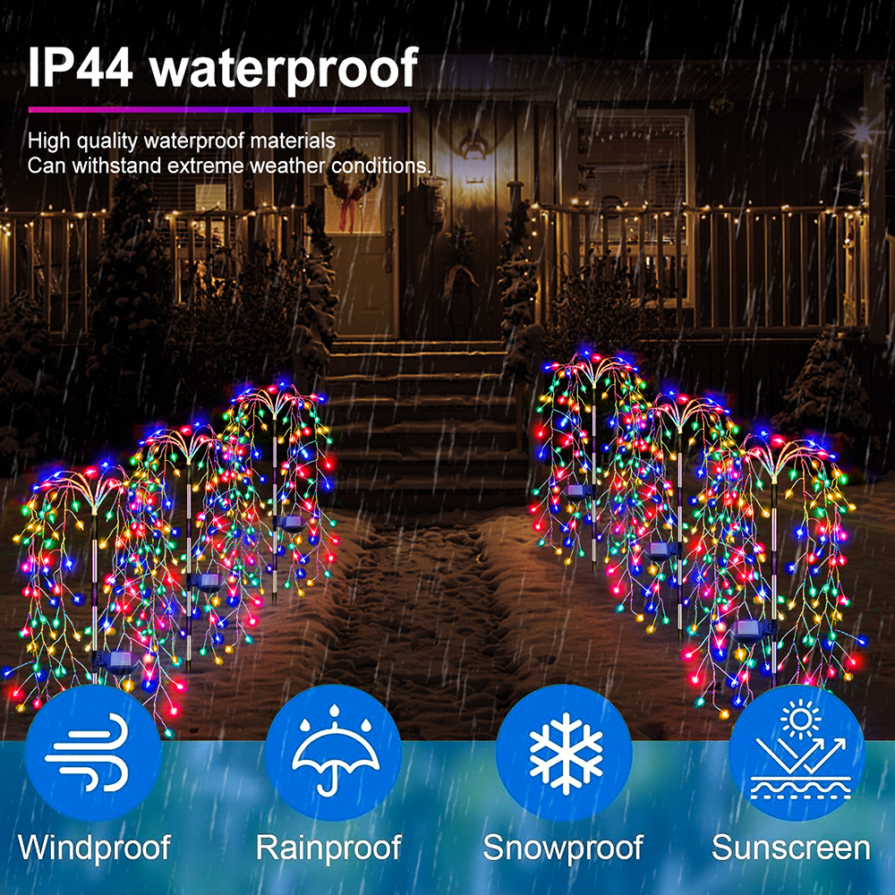 200 Leds Solar Tuinverlichting Outdoor Solar Wilg Vuurwerk Licht LED Kerst Decor Lichtslinger Gazon Fairy Light