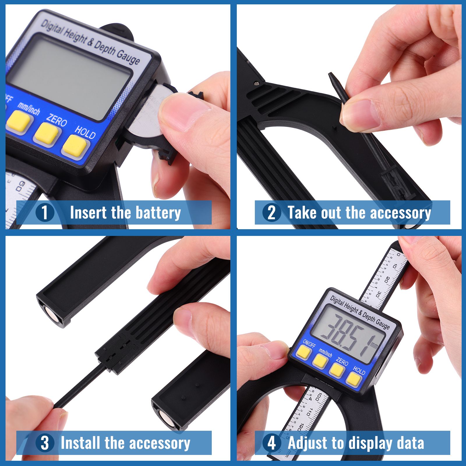 Height Gauge Depth Measuring For Saw Table Ruler Trimming