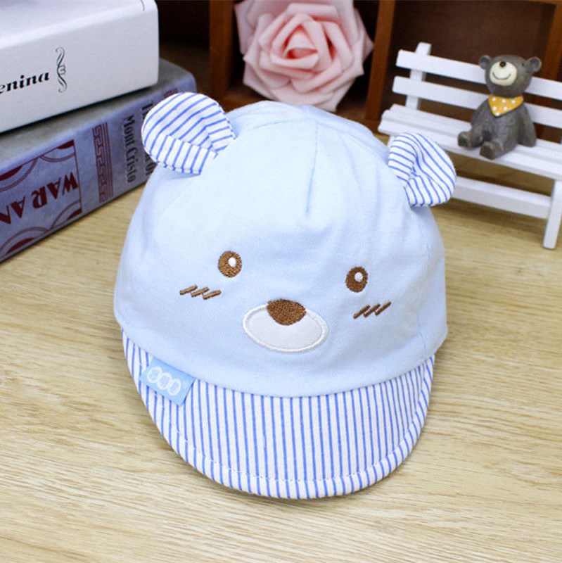 Cute Bear Baby Kids Caps Cotton Soft Baby Girls Boys Caps Summer Beach Hats For Kids Infant Children Sun Hat With Ear