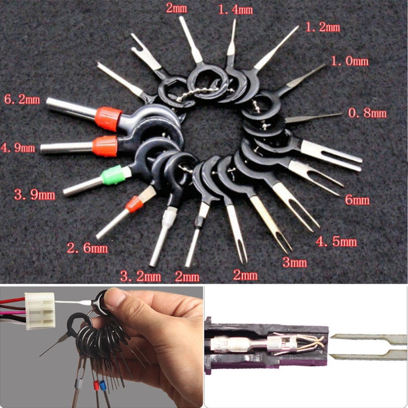 60Stck Auto Terminal Entfernung Werkzeug Draht Stecker Stecker Auszieher Abzieher Freisetzung Stift Auszieher Bausatz Für Auto Stecker Reparatur Zubehör