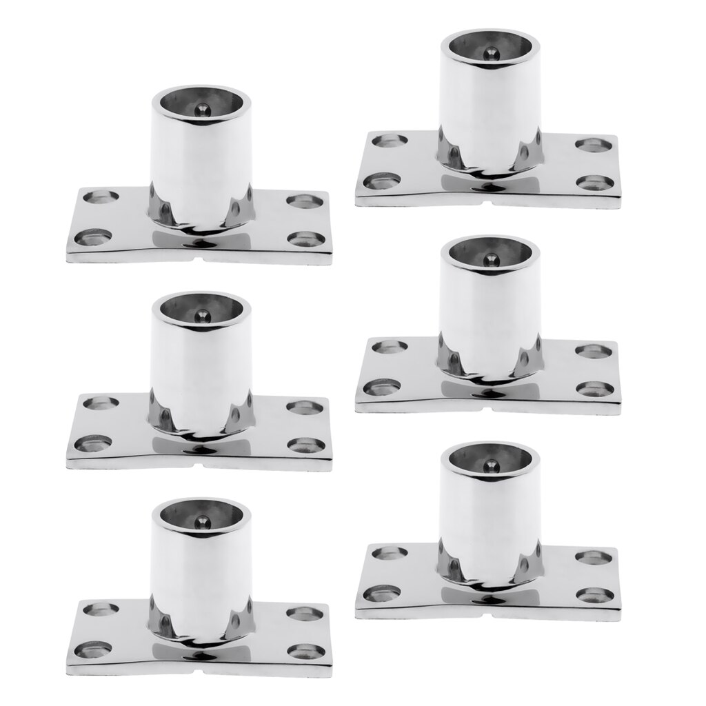 6 Stuks Metalen Marine Boot Dek Hand Rail Montage 90 Graden Voor 25Mm Buis