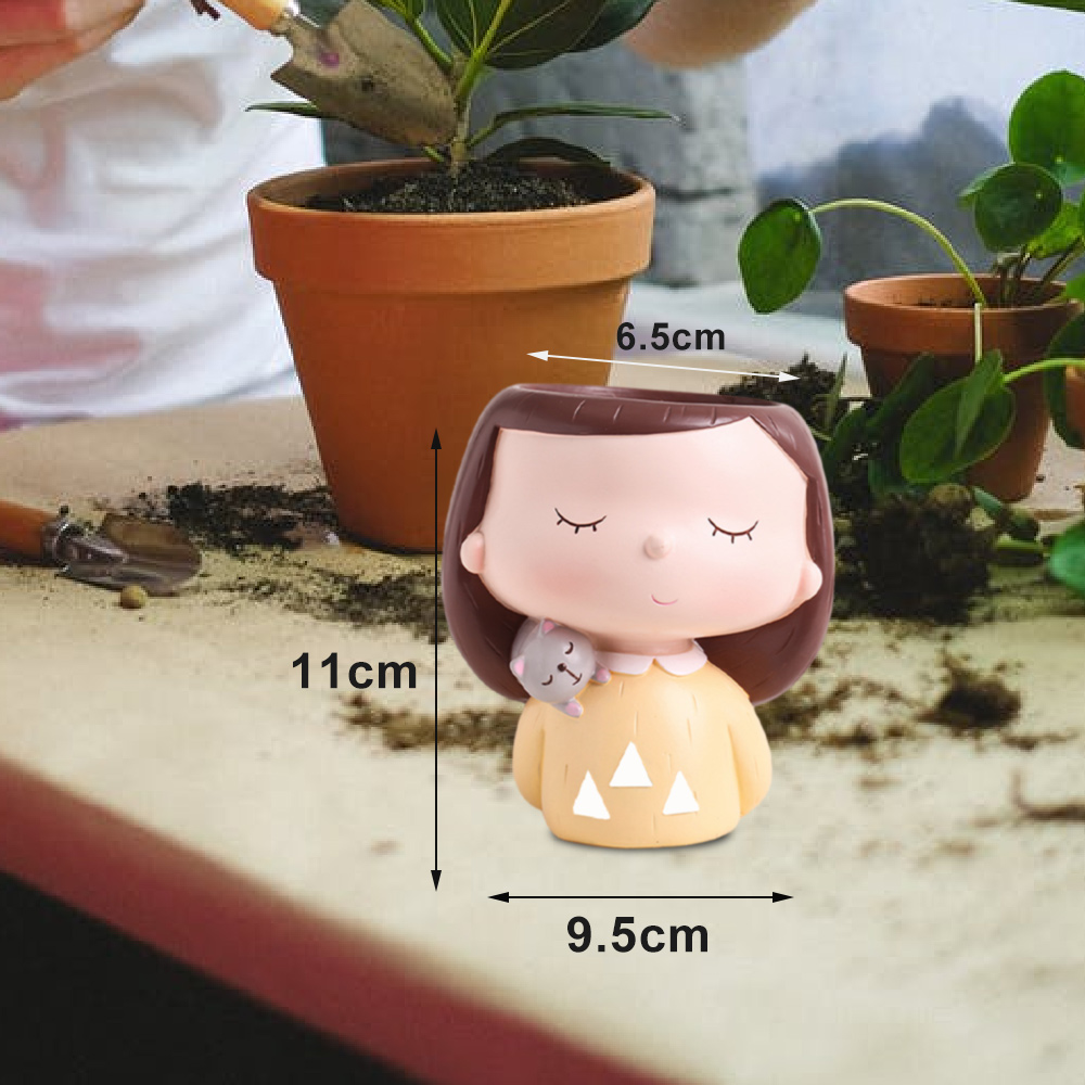 Leuke Meisje Vaas Bloempot Hars Creatieve Gedroogde Bloem Meisje Vaas Ornamenten Handwerk Bloempot Decoratie Home Decoratie
