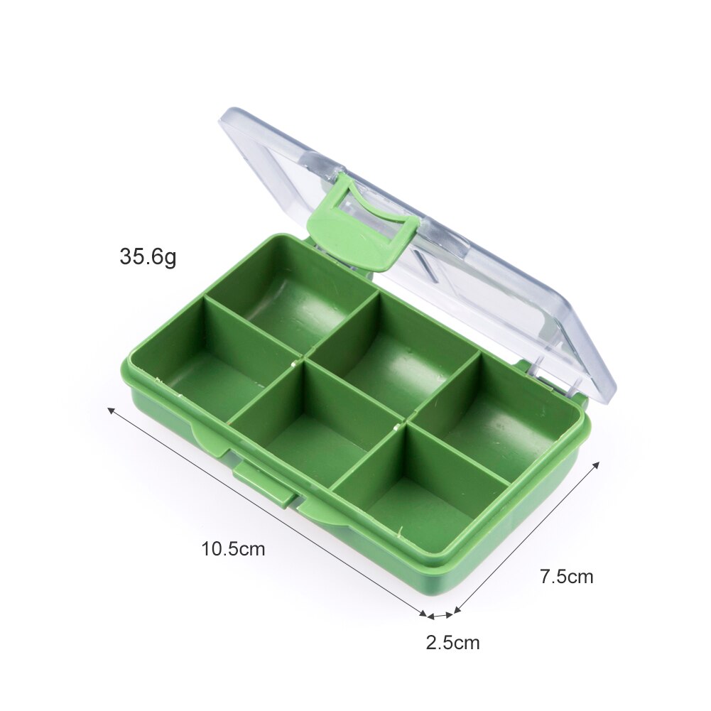 Estuche para anzuelos de pesca, caja de almacenamiento de herramientas, contenedor de accesorios de pesca, multiranura: Six grid box