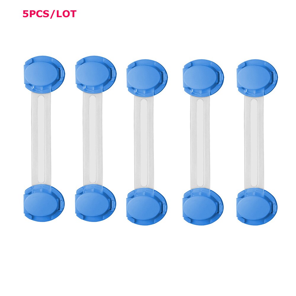 Baby Safety Lock Cabinet Smart Drawer Door Window Locks Straps Protection of Children Family Security Lock Proof Blocker: 5pcs Blue