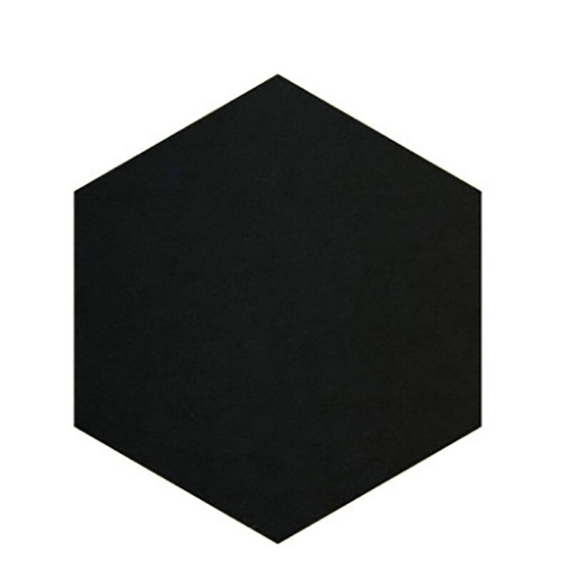 Hexagon Notice Board Self-Adhesive Felt Board Diameter 20cm DIY Photo Wall Decoration for Classroom Kitchen Bedroom Cafe: Black