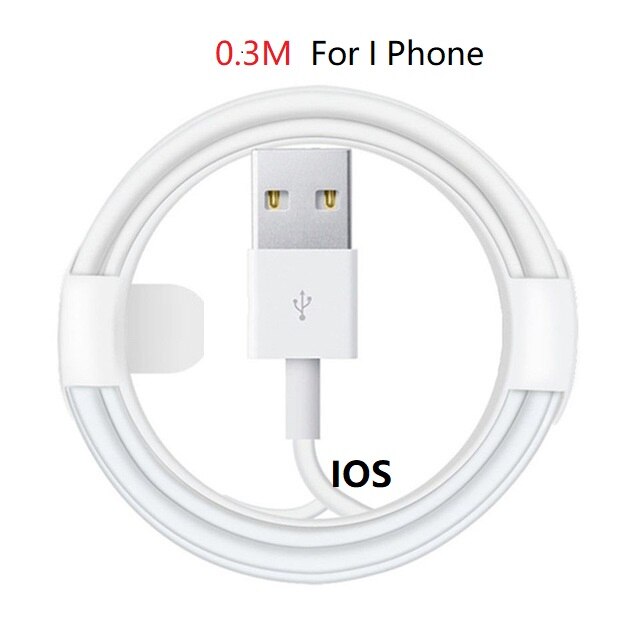20Cm 1M 2 M 3M Usb Data Sync Oplaadkabel Voor Apple Iphone 6 6S 7 8 Plus X Xr Xs Max 11 12 Mini 13 Pro 5S Se Oplader Draad Lijn: IOS Cable 0.3M
