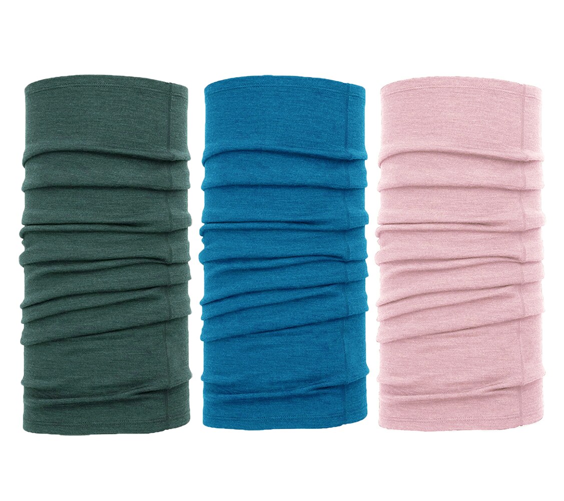 Adult 100% Merino Wool Neck Gaiter Ski Neck Scarf Men Women Bandana Merino 180G Scarf Wool Face Mask Headband Warm Ring Wrap: Pack E(3 Pcs)