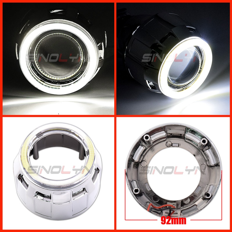Sinolyn-proyector LED de Ojos de Ángel, faro DRL, bisel de lentes, bisel de lentes, 2,5 '', H1 WST, accesorio de lente de faro bi-xenón