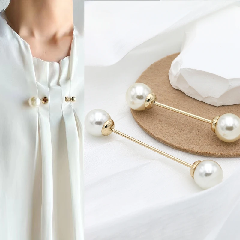 parelkragen pin heren zakelijke bijeenkomst bruiloft bruidegom ceremonie meester shirt accessoires spiraal kraag pinnen