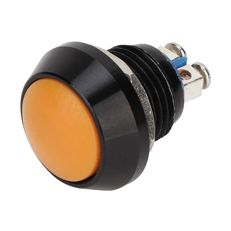 Push Button Switch Waterproof Metal Momentary Push Button Switch Self Reset Switch Yellow Momentary Push Button Switch