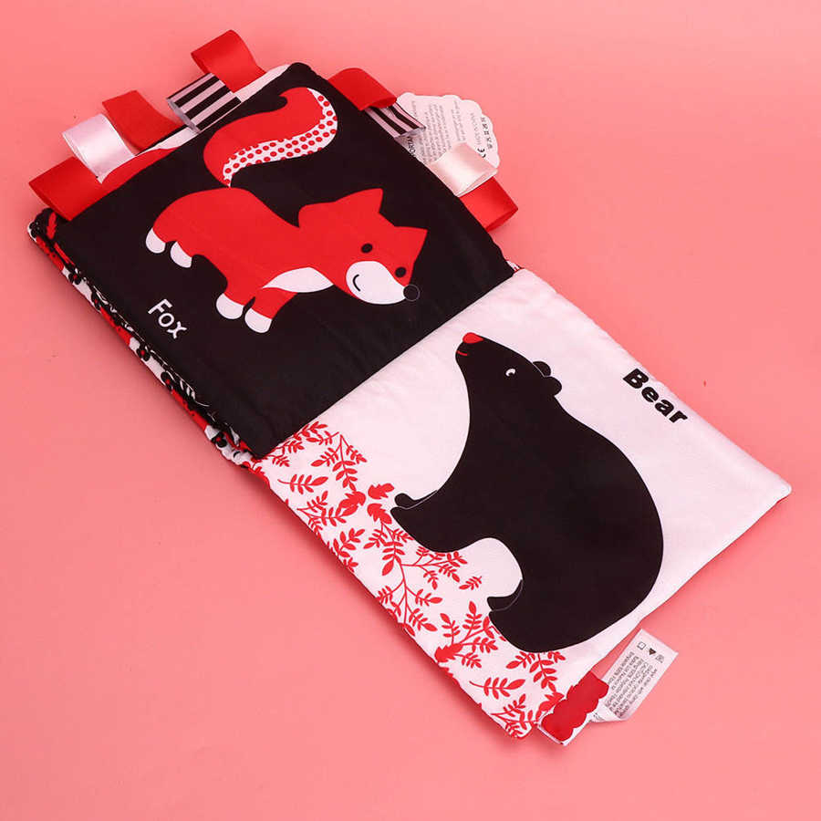 Libro di panno sviluppo visivo lavabile libro di panno dei bambini del bambino libro di testo giocattoli per i più piccoli bambini 6 mesi a 3 anni