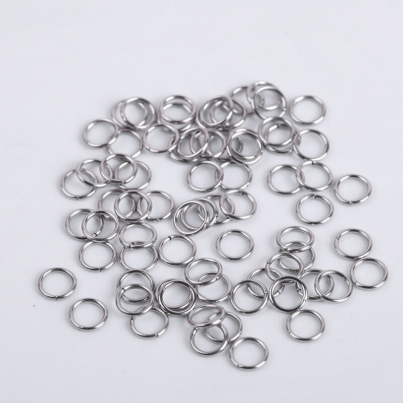 200 unids/lote de acero inoxidable anillos de salto abierto anillos de Split para la fabricación de la joyería DIY conector Accesorios: 0.7x5mm 200Pcs