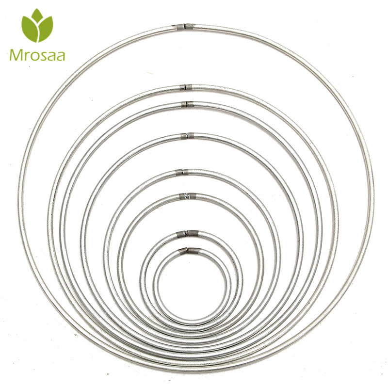 Mrosaa 1PC Dreamcatcher Round Silver Metal Hoop Ring For DIY Manual Handmade Wicker Crafts Tool Material Accessories