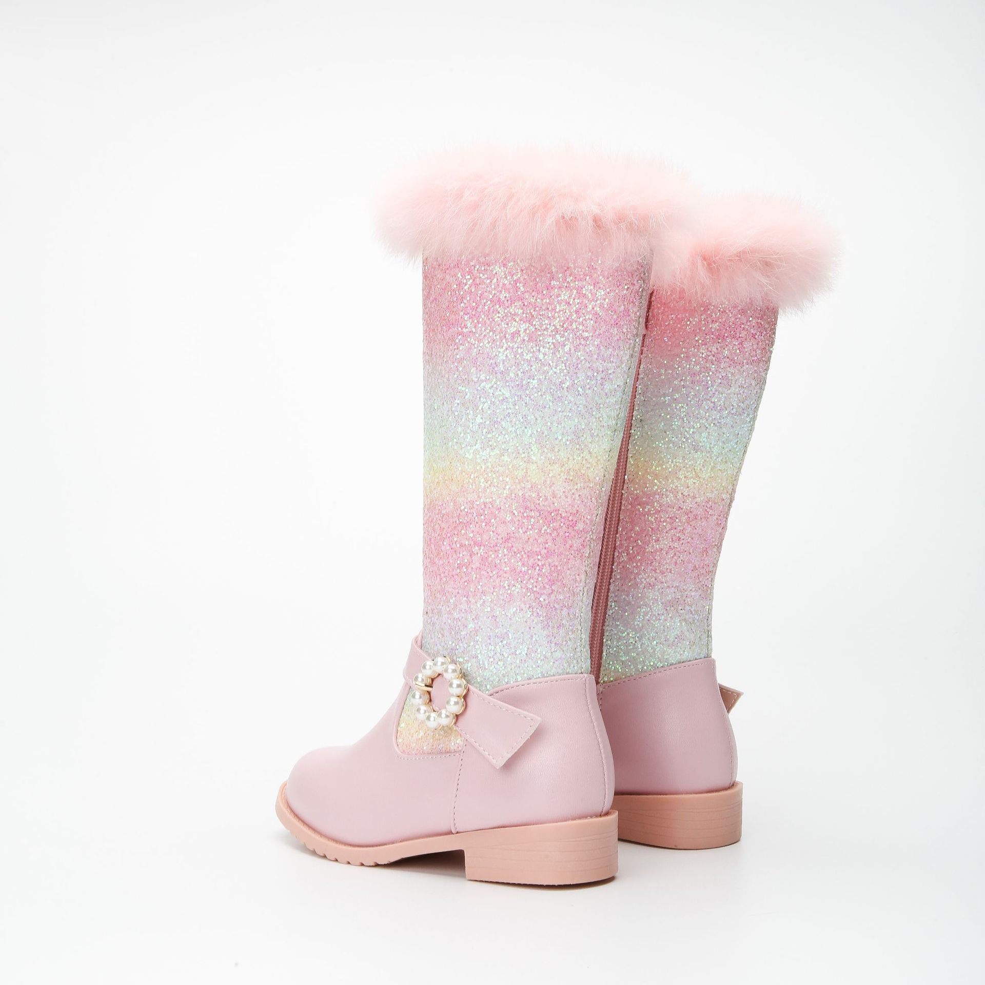 Prinses Meisjes Kniehoge Laarzen Studenten Regenboog Laarzen Kinderen Herfst Winters Warme Snowboots Tonen Meisje boten