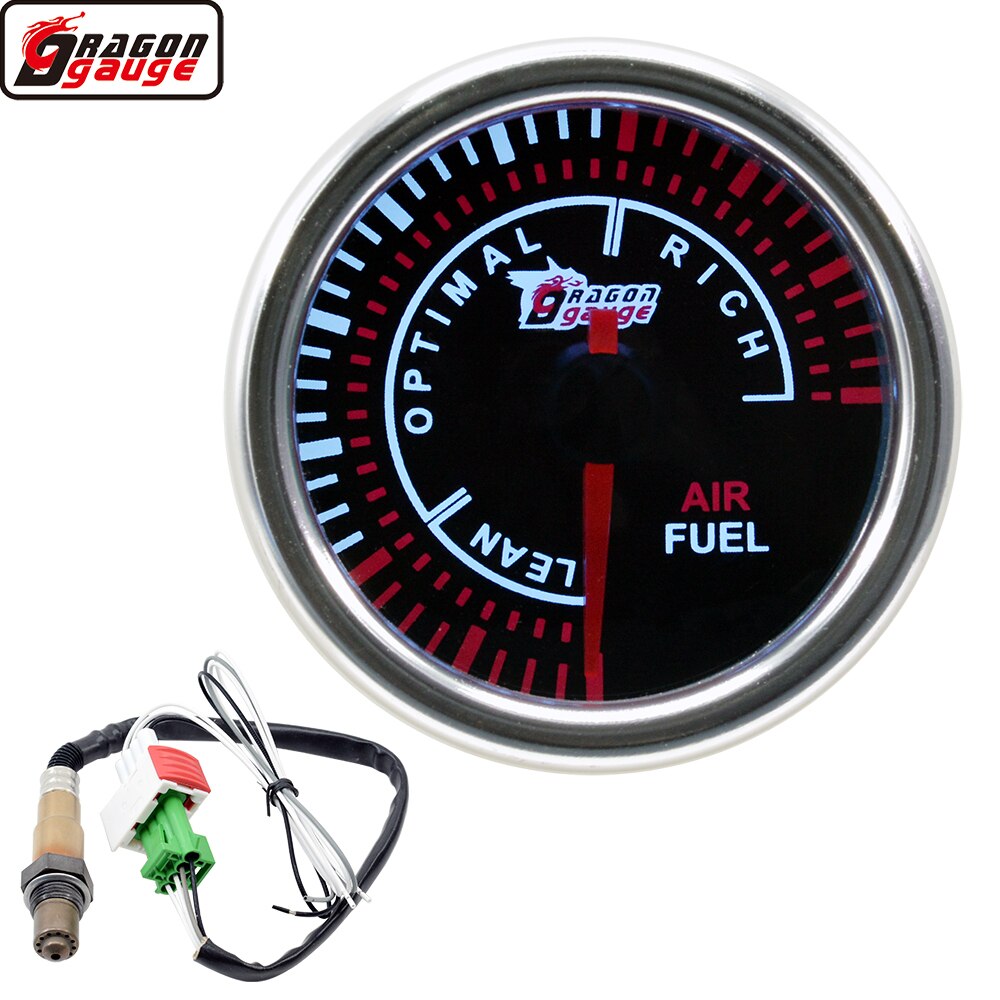 Dragon gauge 52mm Car Air Fuel Ratio Car LED Gauge Luminescent Air Fuel Gauge Narrowband Oxygen Sensor Meter