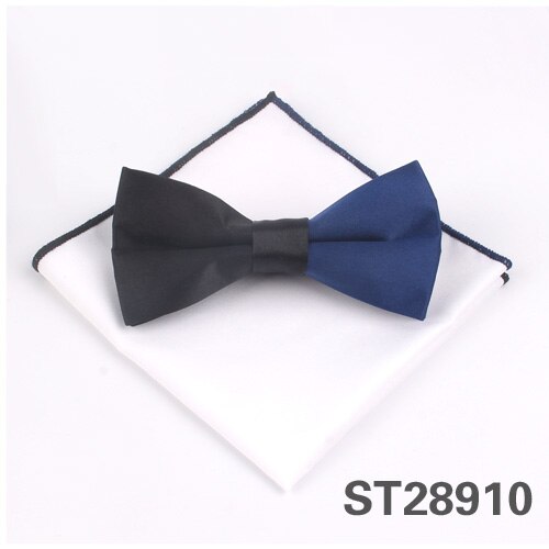 Solid Bowtie and Pocket Square Set Patchwork Bow Tie Suits Hanky Sets For Men Adult Ties Handkerchiefs Towels Scarves: ST28910