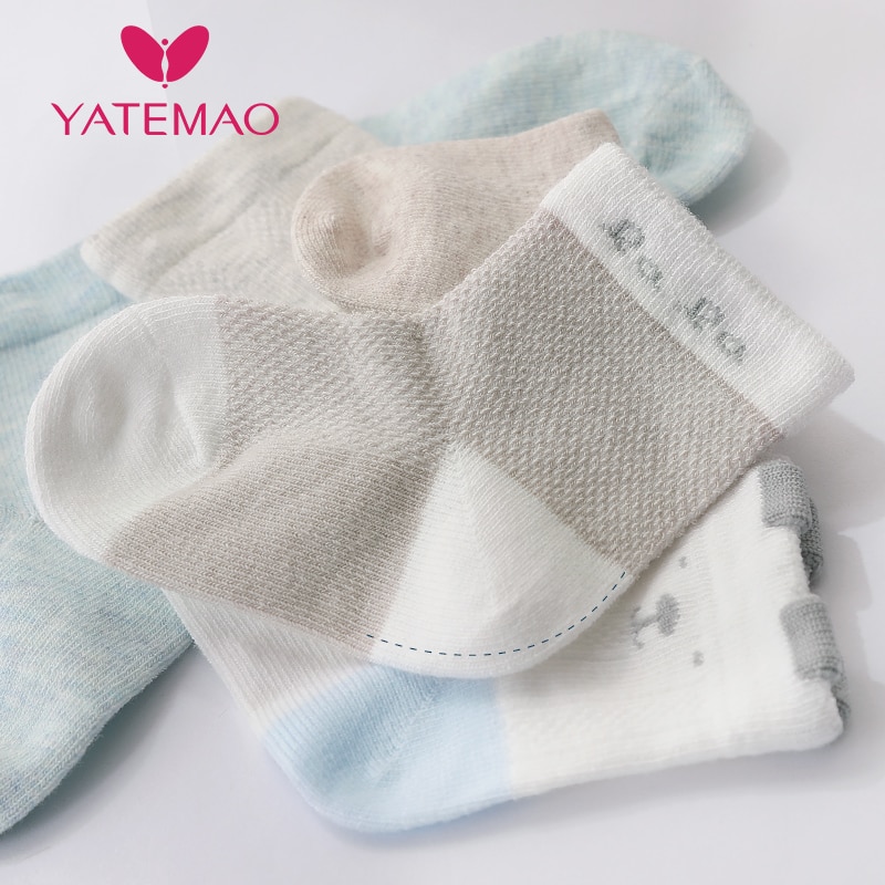 YATEMAO 5 pairs/lot 0-2Y Baby Socks for Girls Cotton Mesh Cute Newborn Boy Toddler Socks Baby Clothes Kids Accessories