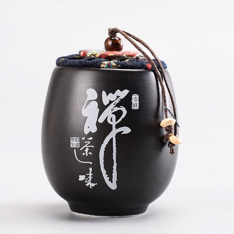 Ceramics tea jar Tieguanyin containers travel tea bag storage box Portable Sealed tea caddy spice organizer Candy storage tank: Tea caddy  O