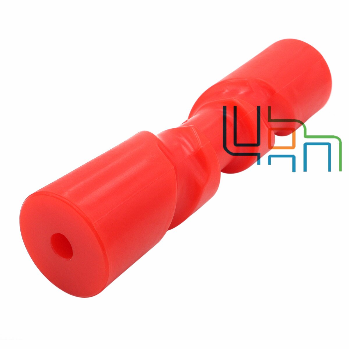 rodillo de remolque de barco autocentrante rojo de 12 pulgadas, orificio de 5/8 ", poliuretano