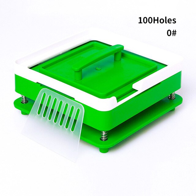 0 #00 #000 # Abs Capsule Machine 6 Capsule Vullen Gereedschap 100 Gat Handleiding Capsule Vulmachine: Licht Groen