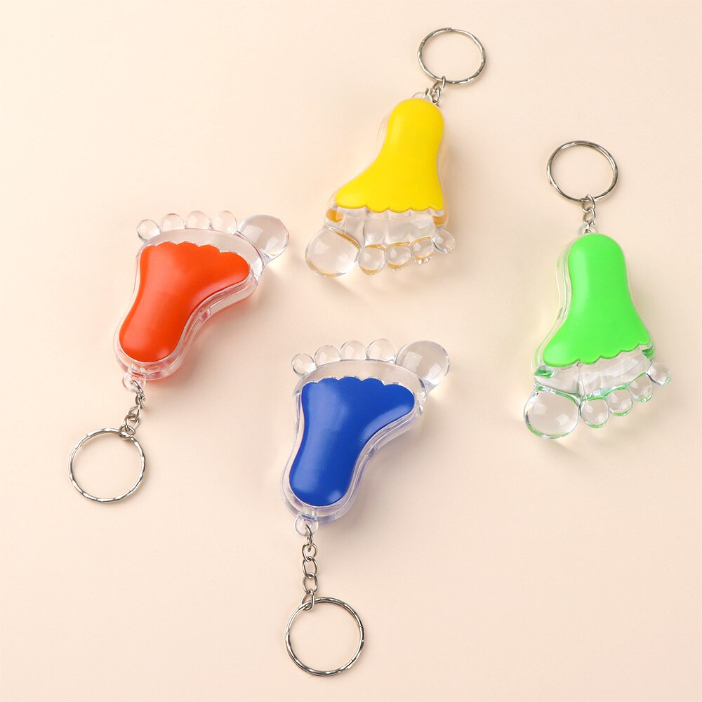 Super Helle Zufällige Farbe Neue Taschenlampe Kunststoff Kleine Füße Heißer Led Lampe Schlüsselanhänger Glanz Kreative Footed Keychain Kleines Spielzeug