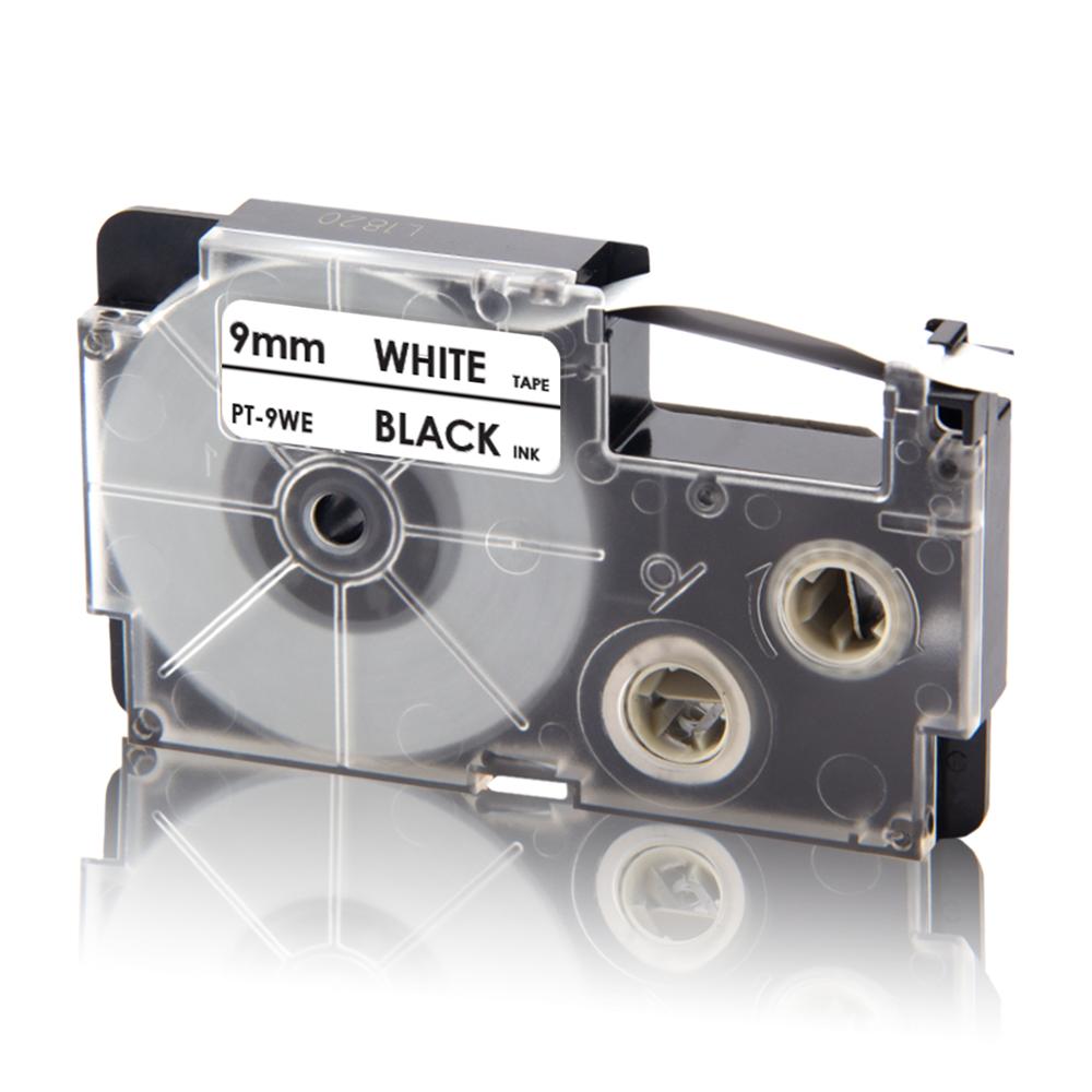 UniPlus XR-9WE Label Tapes Compatible Casio 9mm XR 9WE Black on White for KingJim Label Printer KL-M5 KL-M6 KL-M7 KL-M20 KL-M30: Black on White