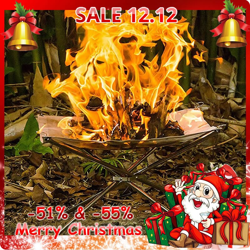 Outdoor Fire Burn Pit Stand Portable Solid Fuel Rack Folding Stove Fire Frame