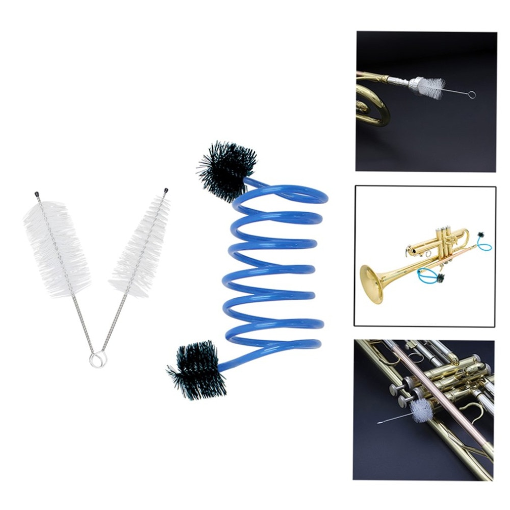 3 uds Accesorios para Instrumentos Musicales pequeño Kit de limpieza cepillo de cuerda boquilla cepillo pistón cepillo