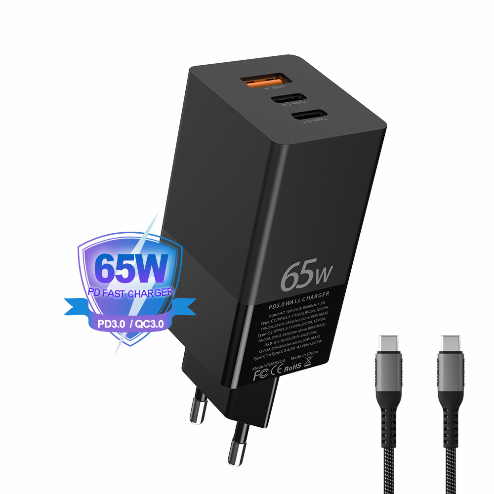 Gan 65w 3.0 pd qc3.0 -c schnellladeadapter für iphone 13, 12 pro max und macbook