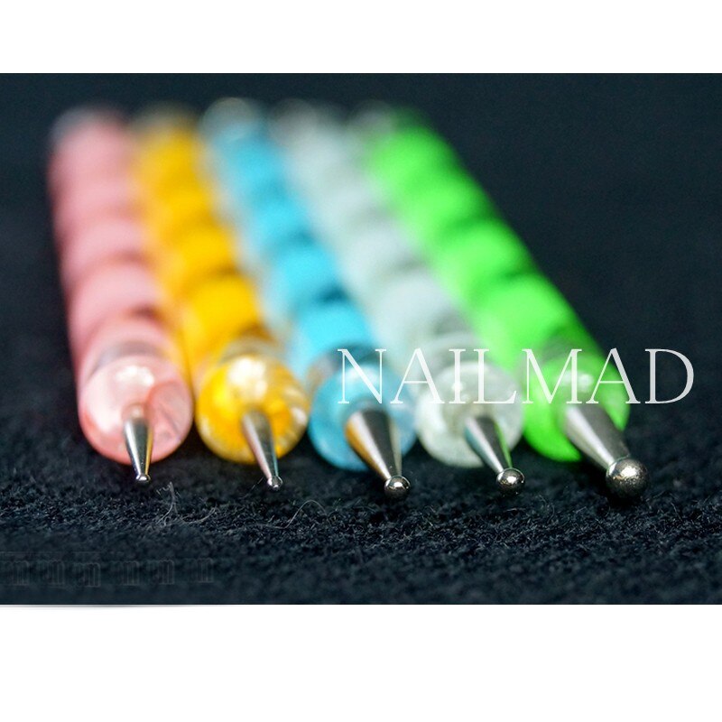 5 stk./sæt 2-- vejs marmoreringsmaling penne negle dotticure værktøj negle værktøj nail art prikke pen prikke værktøj