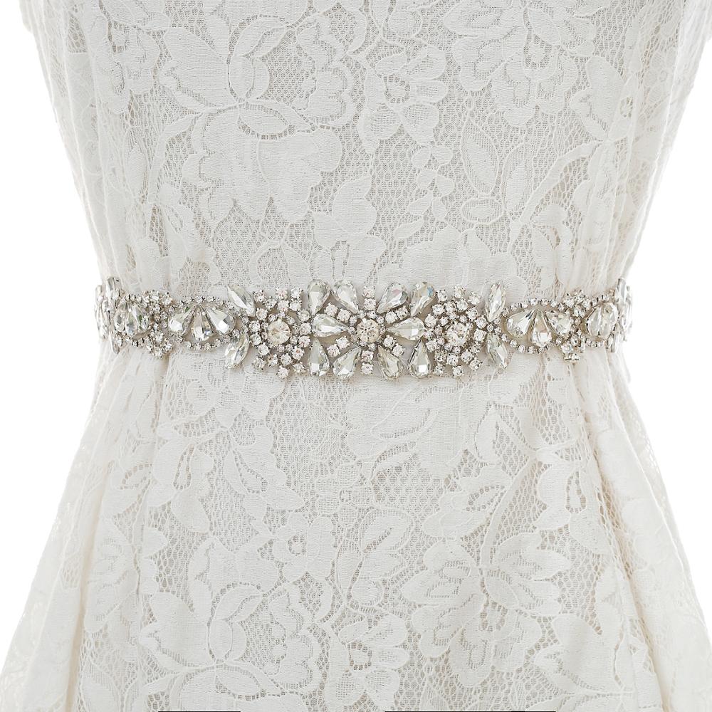 Cintos de Casamento De cristal Cinto de Fita de Cetim Nupcial Sash Belt Vestido de Casamento de Strass Acessórios de Casamento Y138S