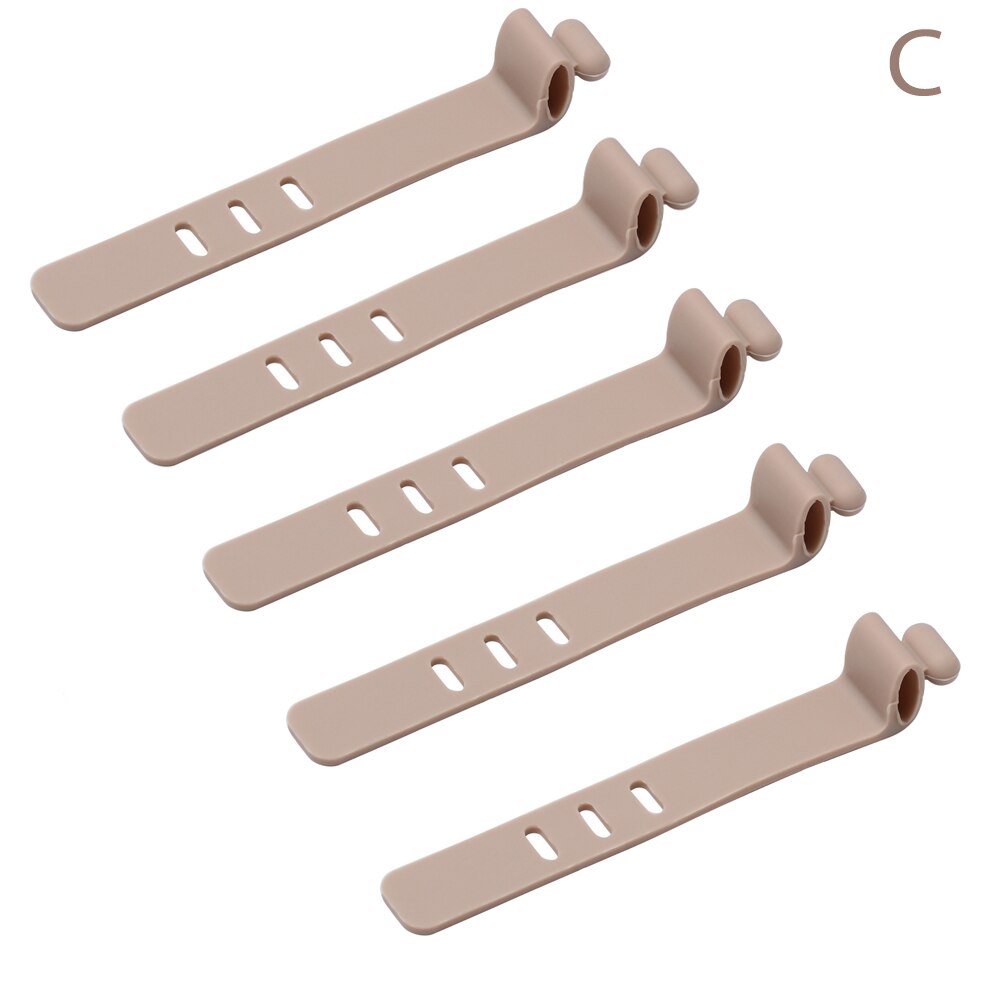 10PCS Soft Silicone Cable Winder Clip Cable Organizer Wire Mouse Cord Line Cable Protector Earphone USB Cable Wire Tie: 10PCS coffee