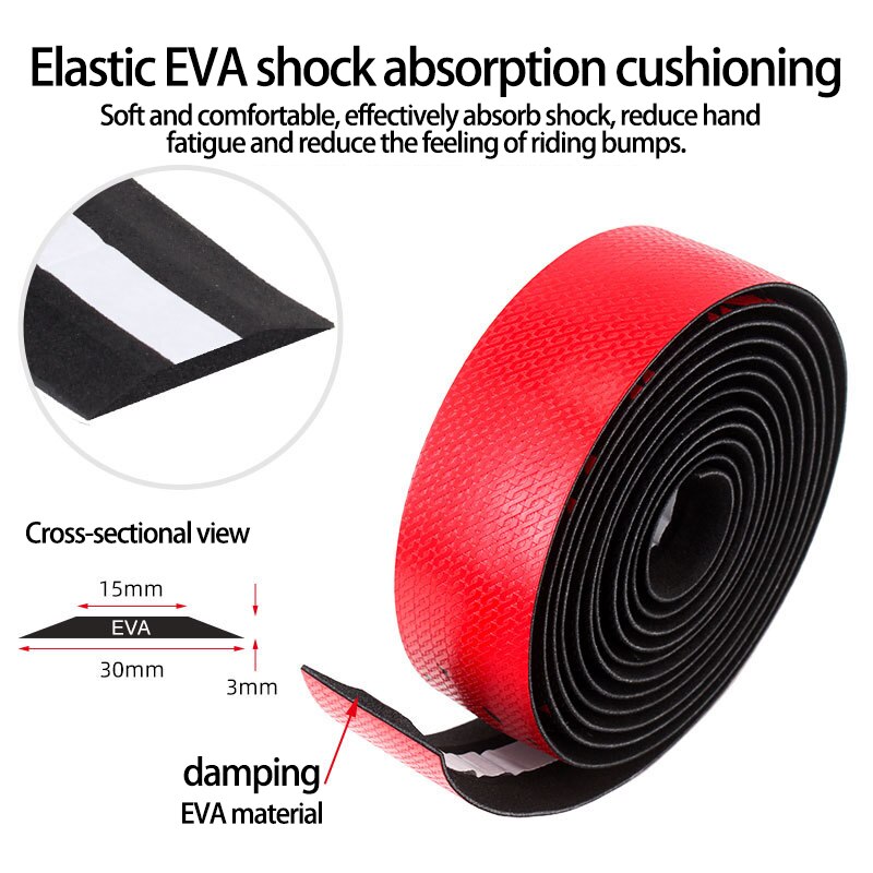 Stuurlint Racefiets Grip Eva Pu Bar Tape Professionele Fietsen Demping Anti-Vibratie Wrap Met 2 Bar Plug fiets Accessoires