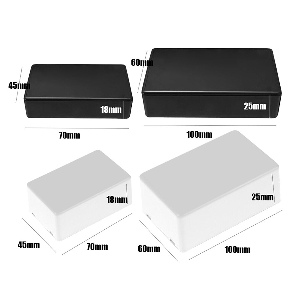 1pc ABS Plastic Enclosure Boxes 70/100mm White Black Waterproof DIY Housing Instrument Storage Case Electronic Project Box