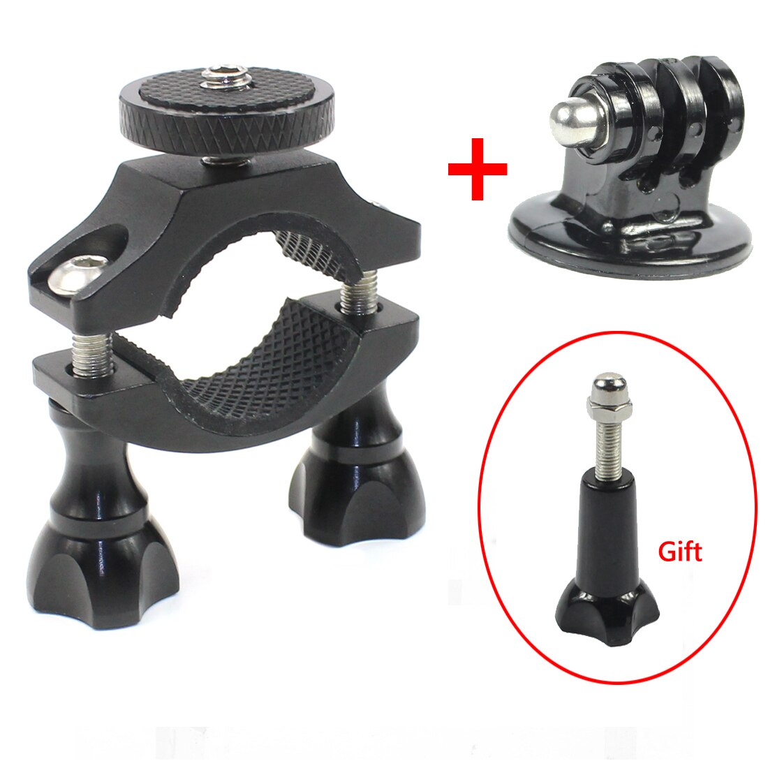 CNC-Soporte de cámara con Clip para manillar de bicicleta, adaptador de trípode de 1/4 pulgadas para DJI, Osmo Action, GoPro Hero 7, 4K: Clip Plastic Adapter