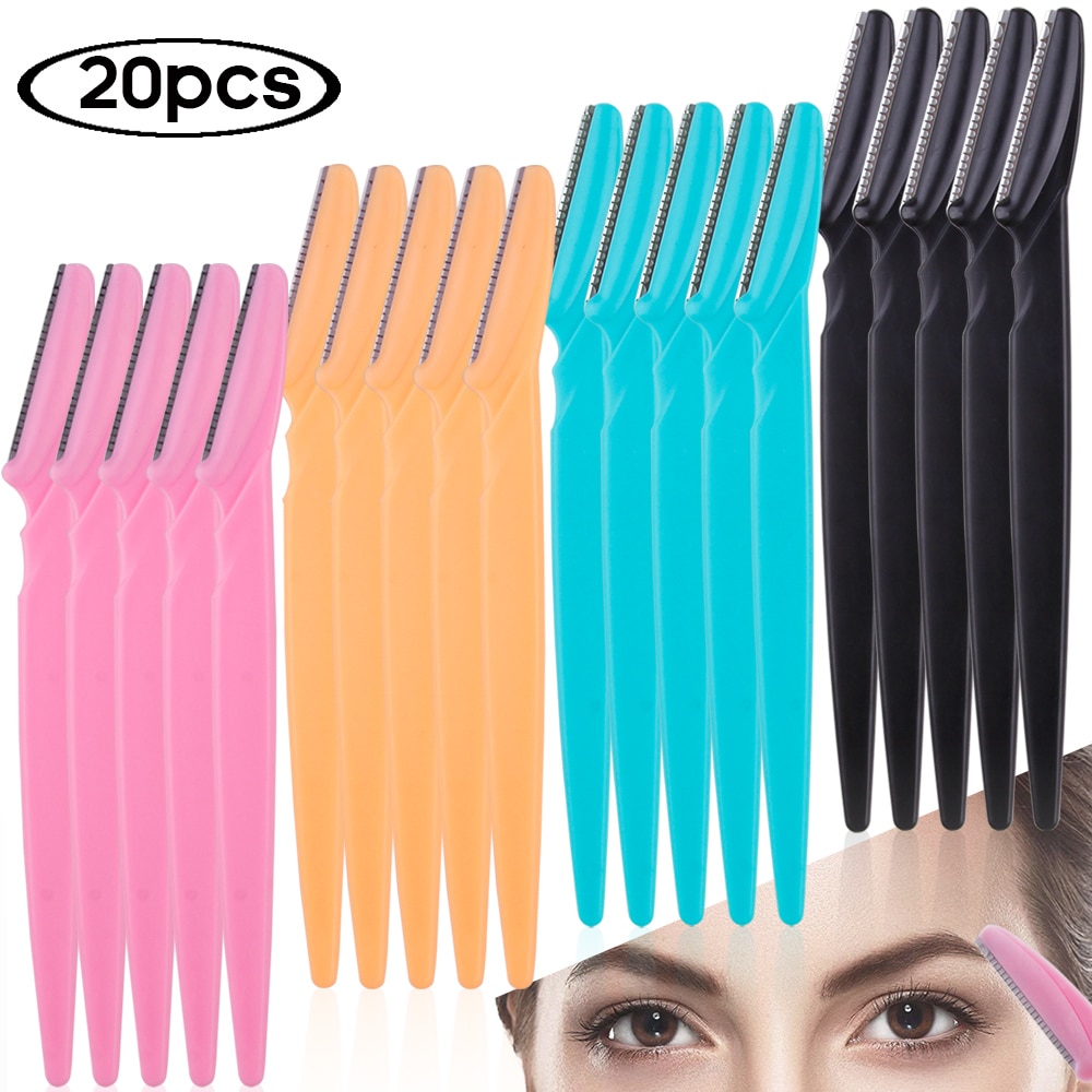 20/40/80Pcs Eyebrow Razor Safe Face Blade Eye Brow Shaper Tool Hair Removal Trimmer Scraper Portable Woman Makeup