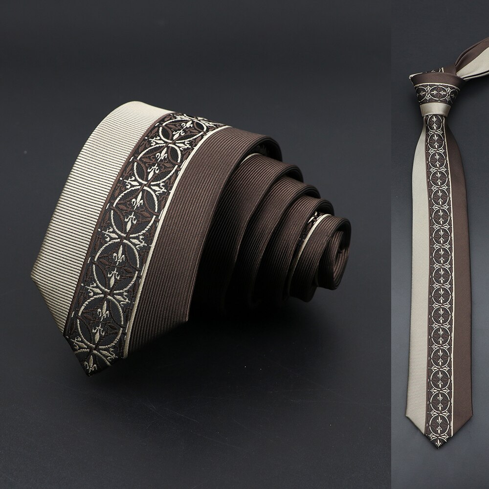 Skinny 6Cm Ties Voor Mannen Trouwjurk Stropdas Zwart Rood Bloemen Paisley Patchwork Tie Business Slanke Overhemd Accessoire cravate: 24