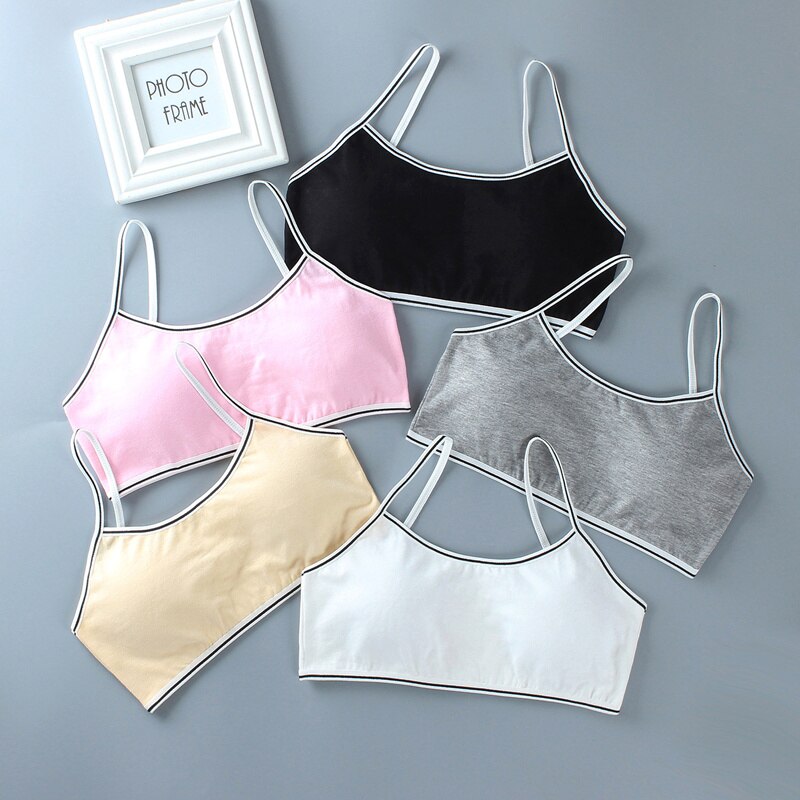 3Pcs Katoen Meisjes Beha Ontwikkelingsstoornissen Vest Sling 8-16 Jaar Oude Kinderen Tube Top Training Beha Tiener meisjes Kleding 10 14 16