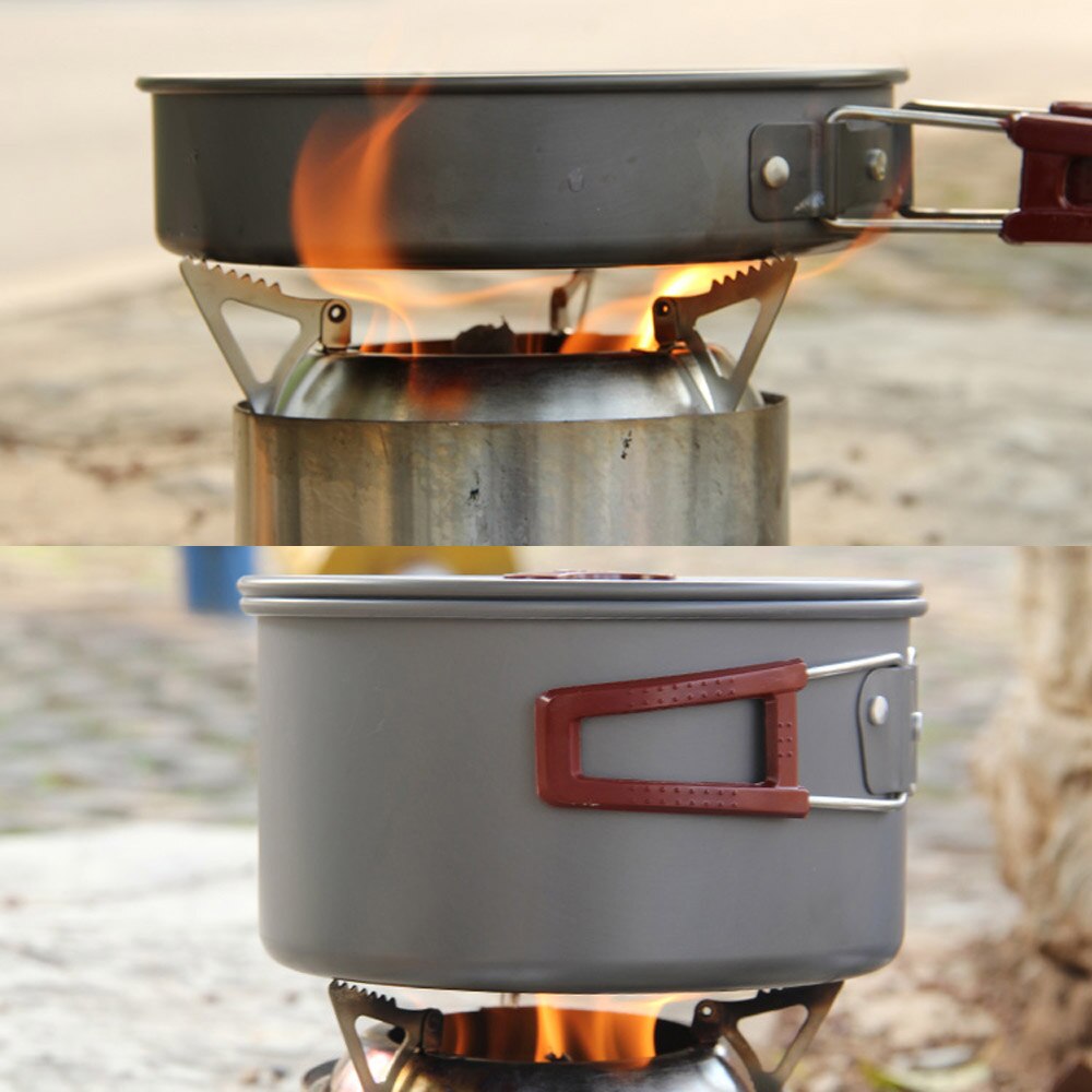 Lixada Portable Wood Stove Stainless Steel LightweightAlcohol Stove Burner Outdoor Cooking Burner Wood HeaterPicnic BBQ Camping