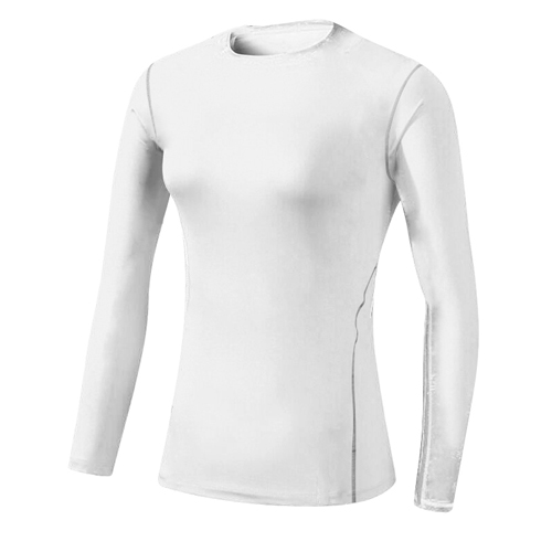 Camiseta deportiva de Fitness de capa Base de secado rápido para mujer, Top de manga larga para gimnasio, camiseta para correr para mujer, ropa de entrenamiento de tren, camisa de Yoga blanca