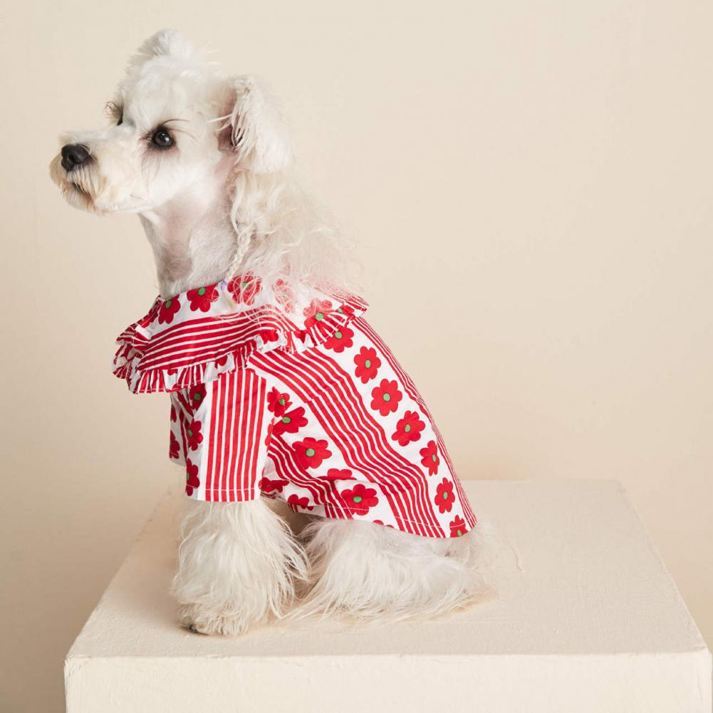 Anti-wear Washable Lovely Flower Pattern Puppy Clothes for Photography